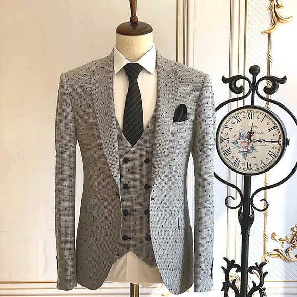 Zol Other - NWT Black and White 3 Piece Men's Slim Fit Suit 🔥